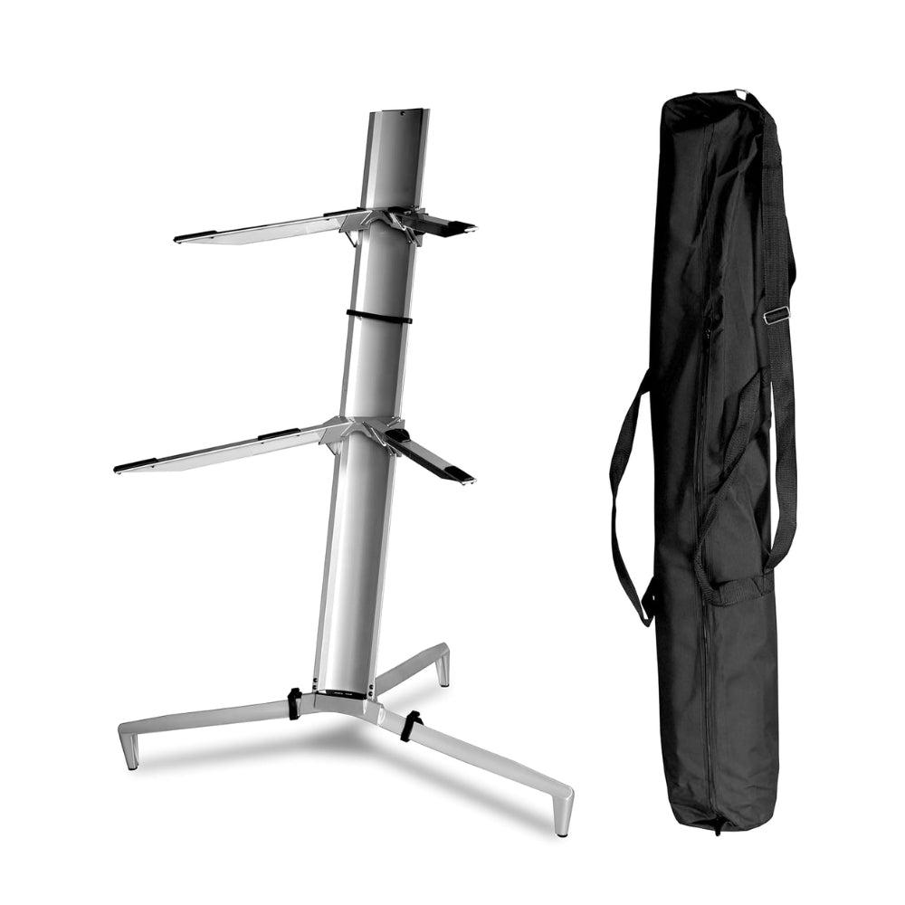 Softline Pro SP20 Double Keyboard Stand With Carry Bag- Silver