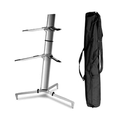 Softline Pro SP20 Double Keyboard Stand With Carry Bag- Silver