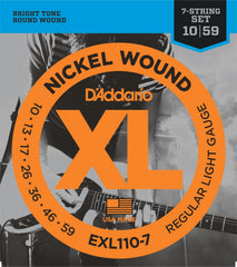 D`Addario EXL110-7 Nickel Wound Electric Guitar Strings - .010-.059 Regular Light 7-string