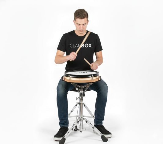 PRACTICE PAD RUDIMENT WITH RIM WHITE CLAPBOX