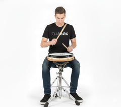 PRACTICE PAD RUDIMENT WITH RIM WHITE CLAPBOX