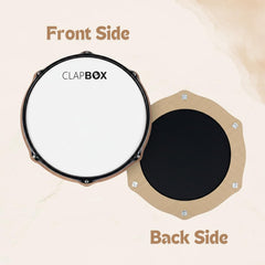 PRACTICE PAD RUDIMENT WITH RIM WHITE CLAPBOX