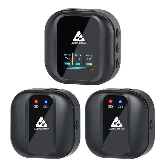 Audio Array AM-W10 Professional Dual Wireless Lapel Mics | 100m Range with ultra low latency