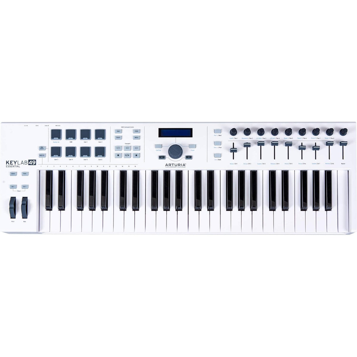 Arturia KeyLab MKII Essential 61 Universal Midi Keyboard Controller - White