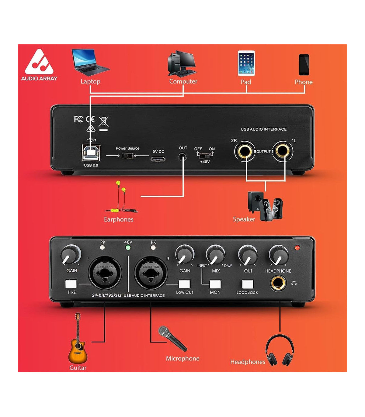 Audio Array AI-04 2x2 Audio Interface – Beats The Musical Instrument Store