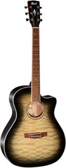 CORT GA-QF TBB GRAND AUDITORIUM SEMI ACOUSTIC GUITAR  - TRANS BLACK BURST