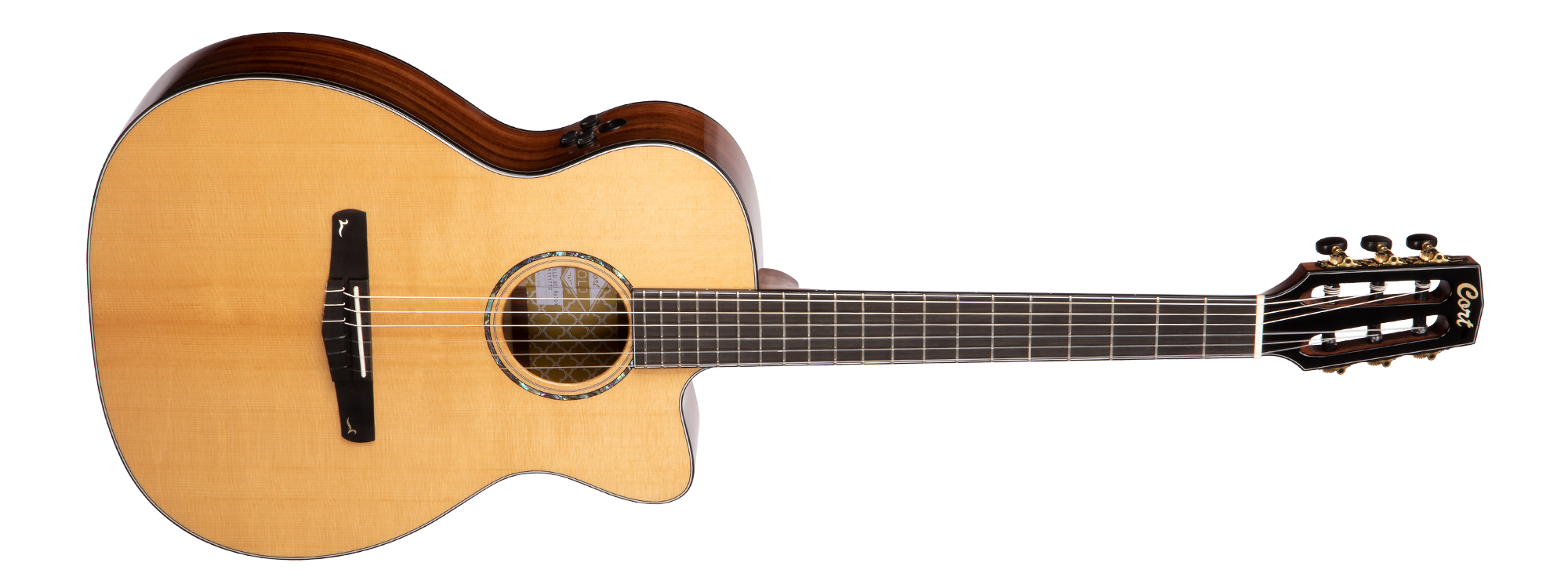 CORT SEMI-ACOUSTIC CLASSICAL GUITAR GOLD-OC8 NAT-Nylon