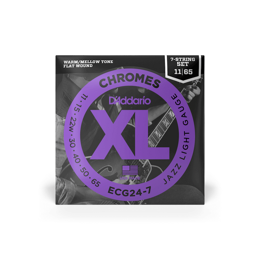 D'Addario ECG24-7 11-65 Jazz Light 7-String Electric Guitar Strings
