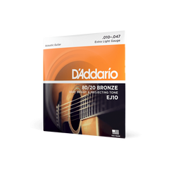 D'addario EJ10 10-47 Extra Light Acoustic Guitar Strings