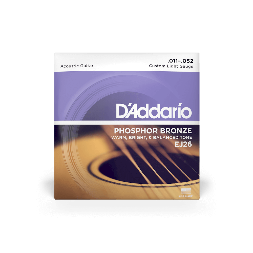 D'Addario EJ26 11-52 Custom Light Acoustic Guitar Strings