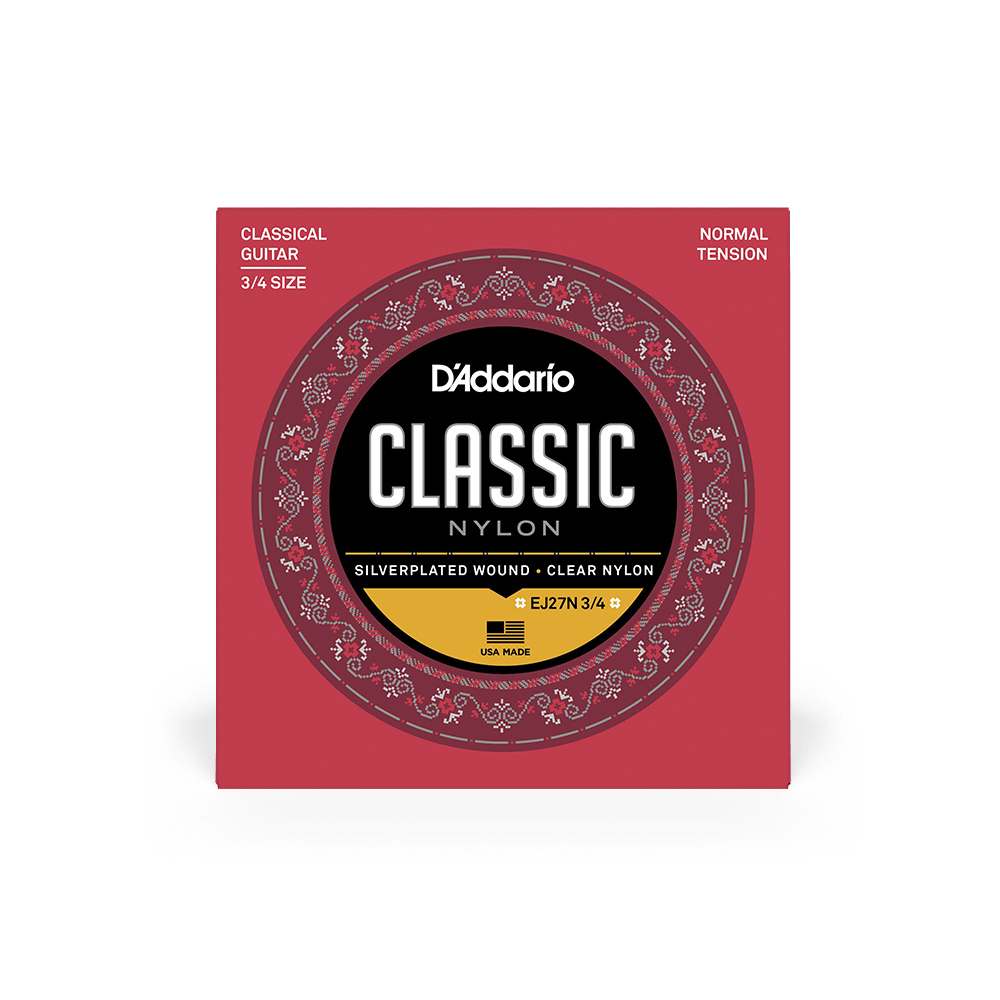 D'Addario EJ27N 3/4 Normal Tension 3/4 Size Nylon Student Classical Strings