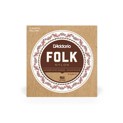 D'Addario EJ32 Normal Tension Ball End Silver-Wound/Black Nylon Classical Guitar Strings