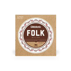 D'Addario EJ32C Normal Tension Ball End Silver-Wound/Clear Nylon Classical Guitar Strings