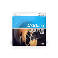 D'Addario EJ36 10-47 Light 12-String Acoustic Guitar Strings