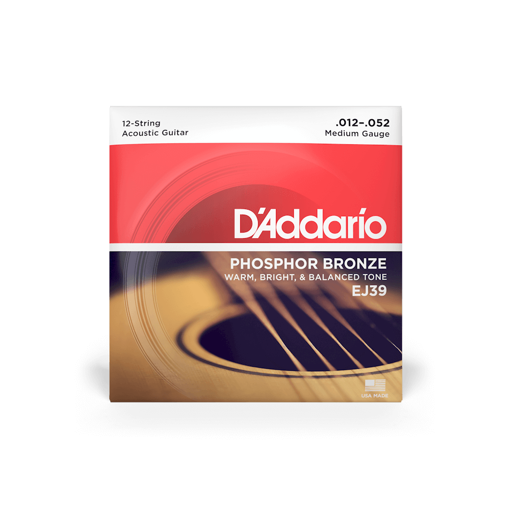 D'Addario EJ39 12-52 Medium 12-String Acoustic Guitar Strings