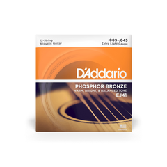 D'Addario EJ41 09-45 Extra Light 12-String Acoustic Guitar Strings