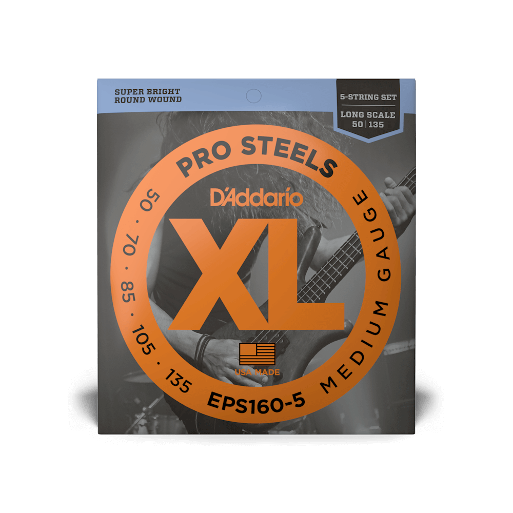 135 Bass String D'Addario EPS160-5 50-135 Medium 5-String Long Scale Bass Strings ...