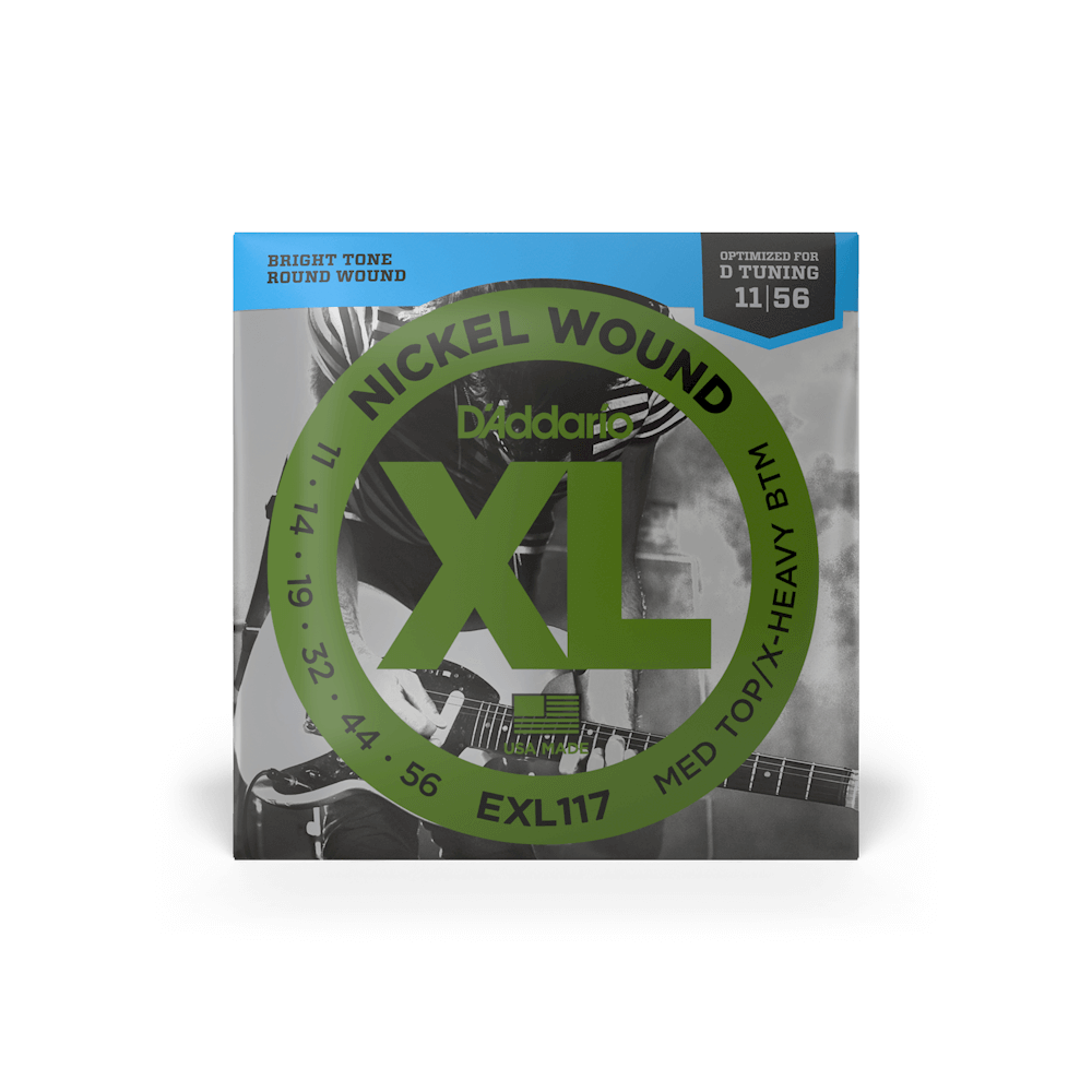 D'Addario EXL117 11-56 Medium Top/Extra Heavy Bottom Electric Guitar Strings