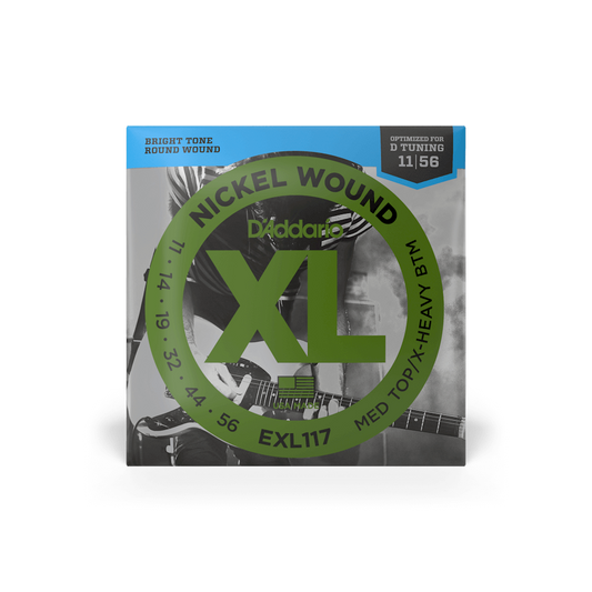 D'Addario EXL117 11-56 Medium Top/Extra Heavy Bottom Electric Guitar Strings