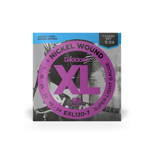 D'Addario EXL120-7 09-54 Super Light 7-String Electric Guitar Strings