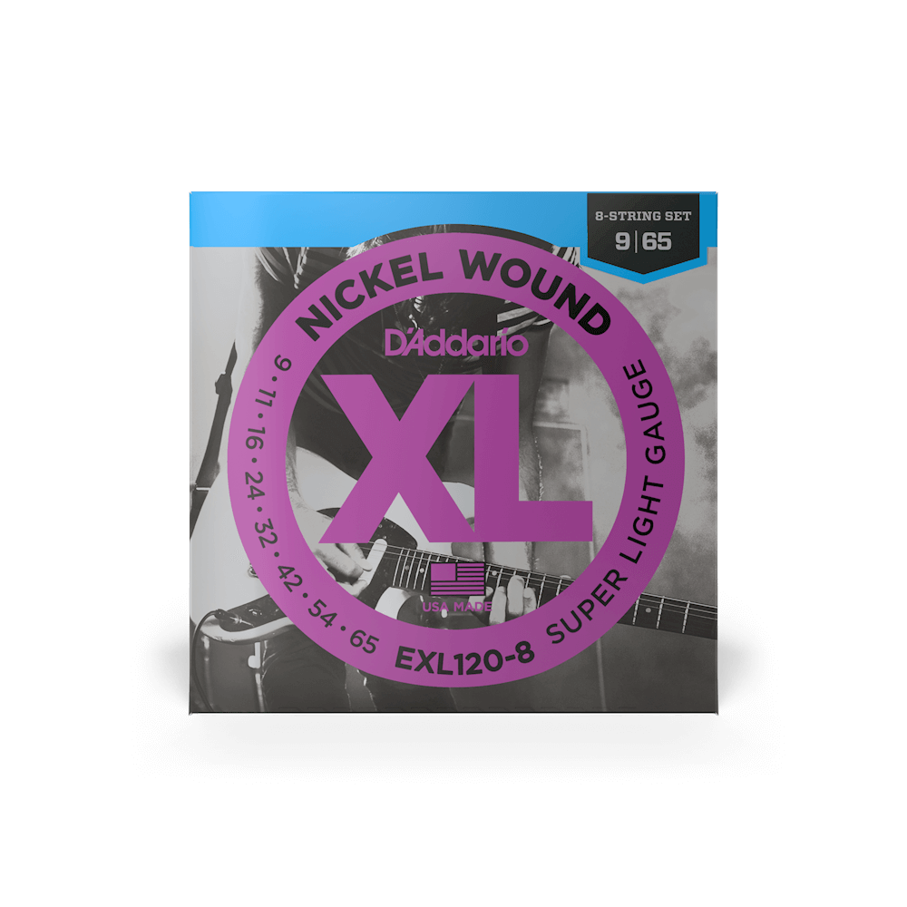 D'Addario EXL120-8 09-65 Super Light 8-String Electric Guitar Strings