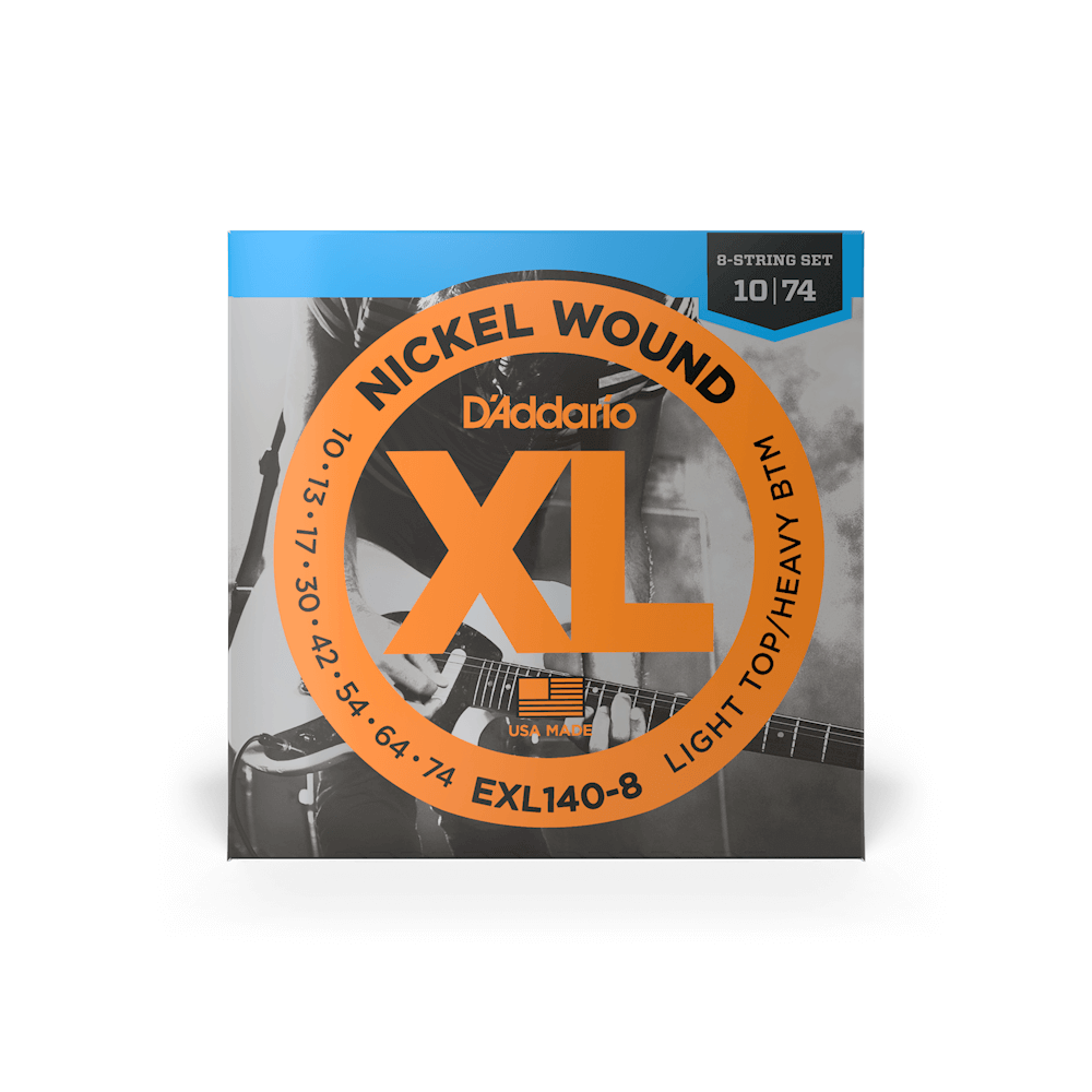 D'Addario EXL140-8 10-74 Light Top/Heavy Bottom 8-String Electric Guitar Strings