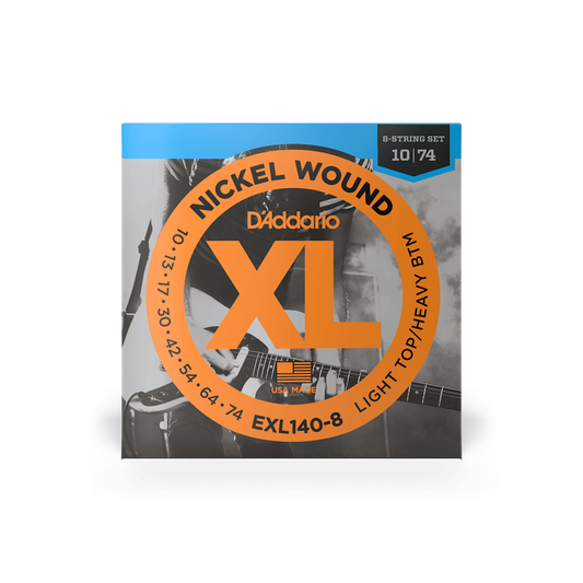 D'Addario EXL140-8 10-74 Light Top/Heavy Bottom 8-String Electric Guitar Strings