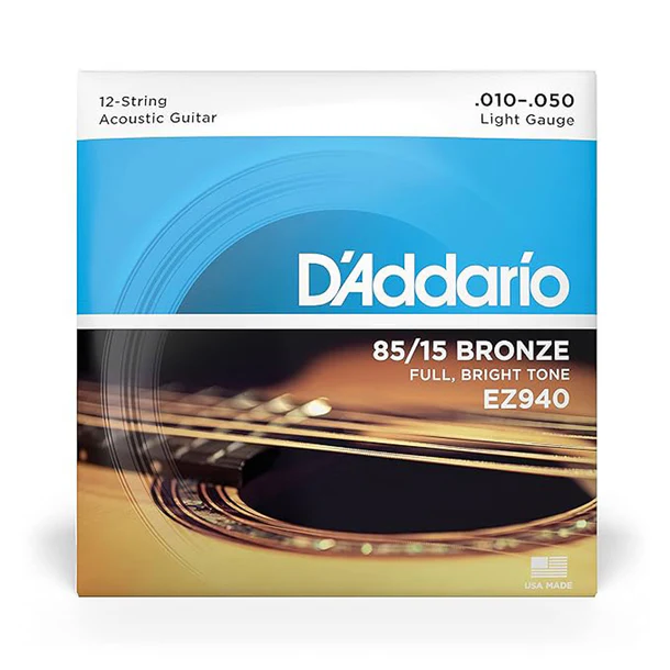 D'Addario EZ940 Acoustic 12-String Acoustic Guitar Strings - 10-50