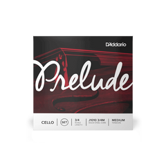 D'Addario J1010 3/4M Prelude Cello String Set String Set, 3/4 Scale, Medium Tension