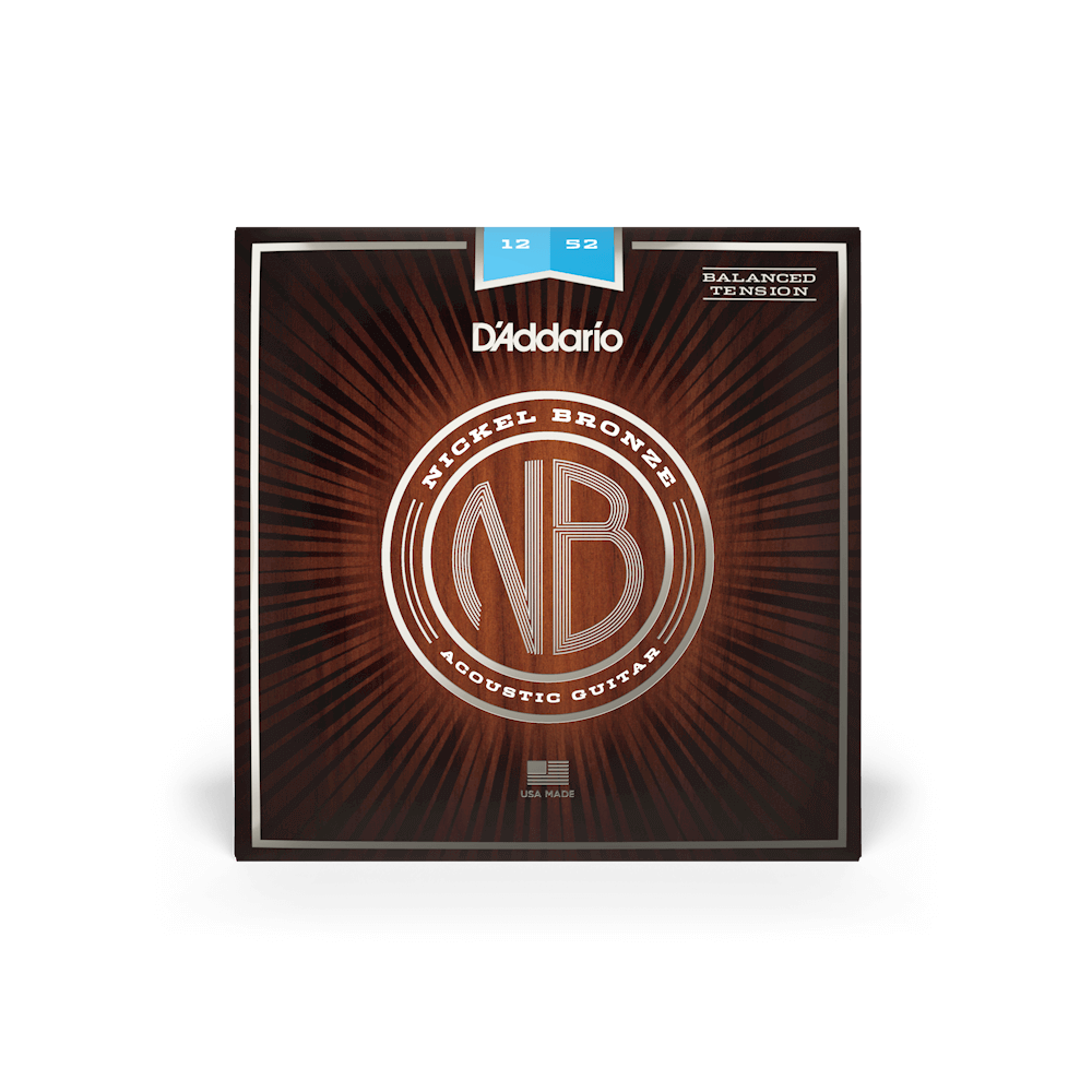 D'Addario NB1252BT 12-52 Light Balanced Tension Acoustic Guitar Strings