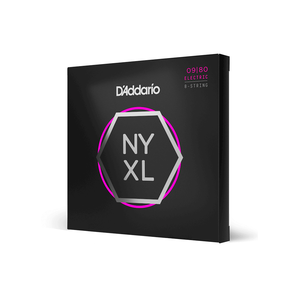 D'Addario NYXL0980 09-80 Super Light 8-String Electric Guitar Strings