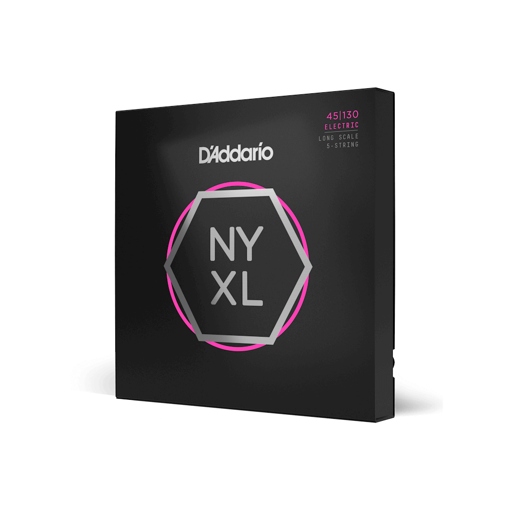 D'Addario NYXL45130 45-130 Regular Light Long Scale 5-String Bass Strings
