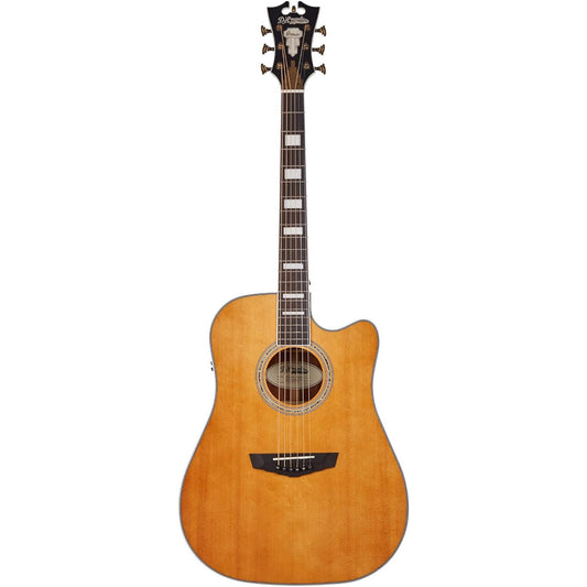 D'Angelico Acoustic Guitar Premier Series Bowery with Cutaway Electronics - Vintage Natural DAPD500VNATAPS