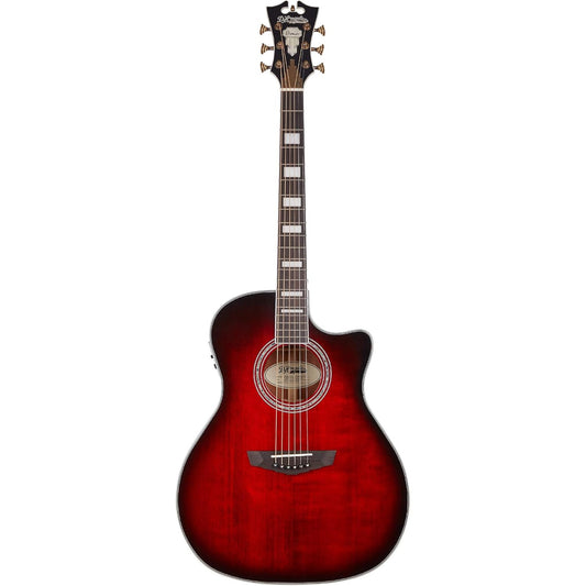 D'Angelico Acoustic Guitar Premier Series Gramercy with Cutaway Electronics - Trans Black Cherry Burst DAPG200TBCBAPS