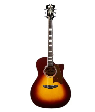 D'Angelico Acoustic Guitar Premier Series Gramercy with Cutaway Electronics - Vintage Sunburst DAPG200VSBCPS