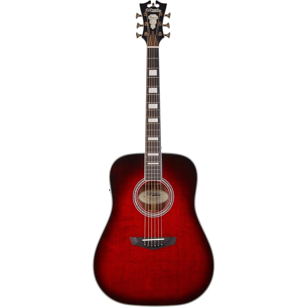 D'Angelico Acoustic Guitar Premier Series Lexington with Electronics - Trans Black Cherry Burst DAPD300TBCBAPS