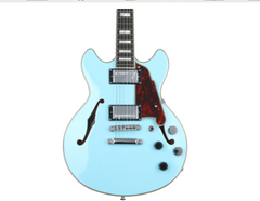D'Angelico Electric Guitar Semi Hollow Premier Mini DC Sky Blue DAPMINIDCSKBCS