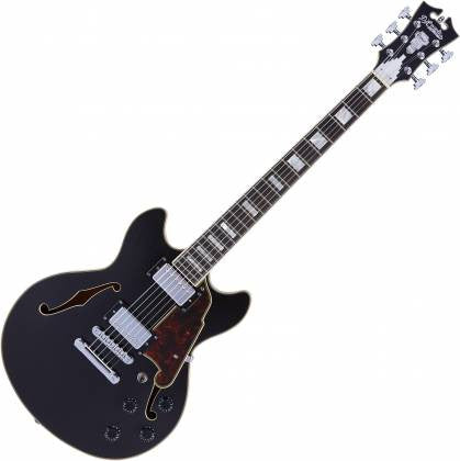D'Angelico Electric Guitar Semi Hollow Premier Mini DC Stopbar Black Flake	DAPMINIDCBLFCS