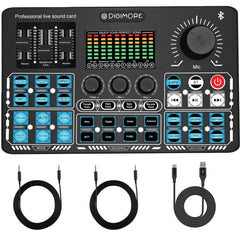 Digimore D-210 48V Phantom Power Sound Card With Bluetooth, Ideal for recording and streaming.