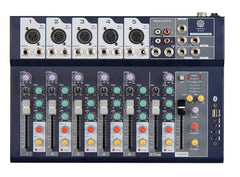 Digimore D-255 7-Channel Audio Mixer with USB, MP3, 48V Phantom Power & Stereo EQ