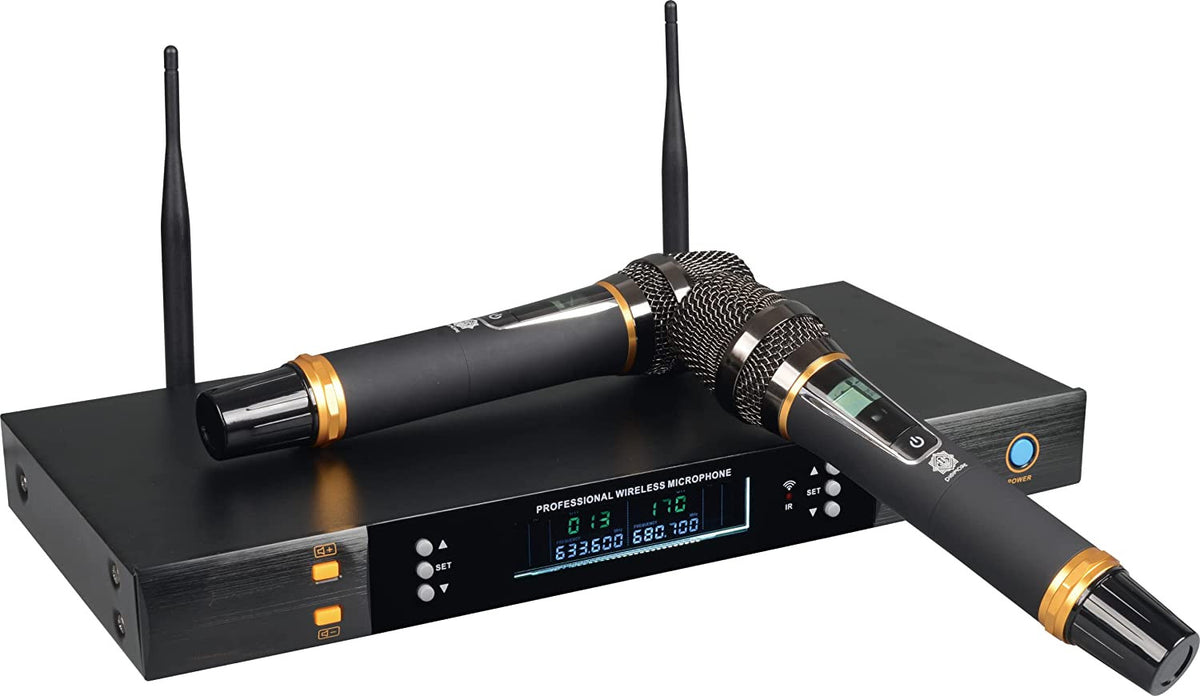 Digimore D-330 Dual UHF Wireless Microphone System, 2×100 Channels, 300ft Range