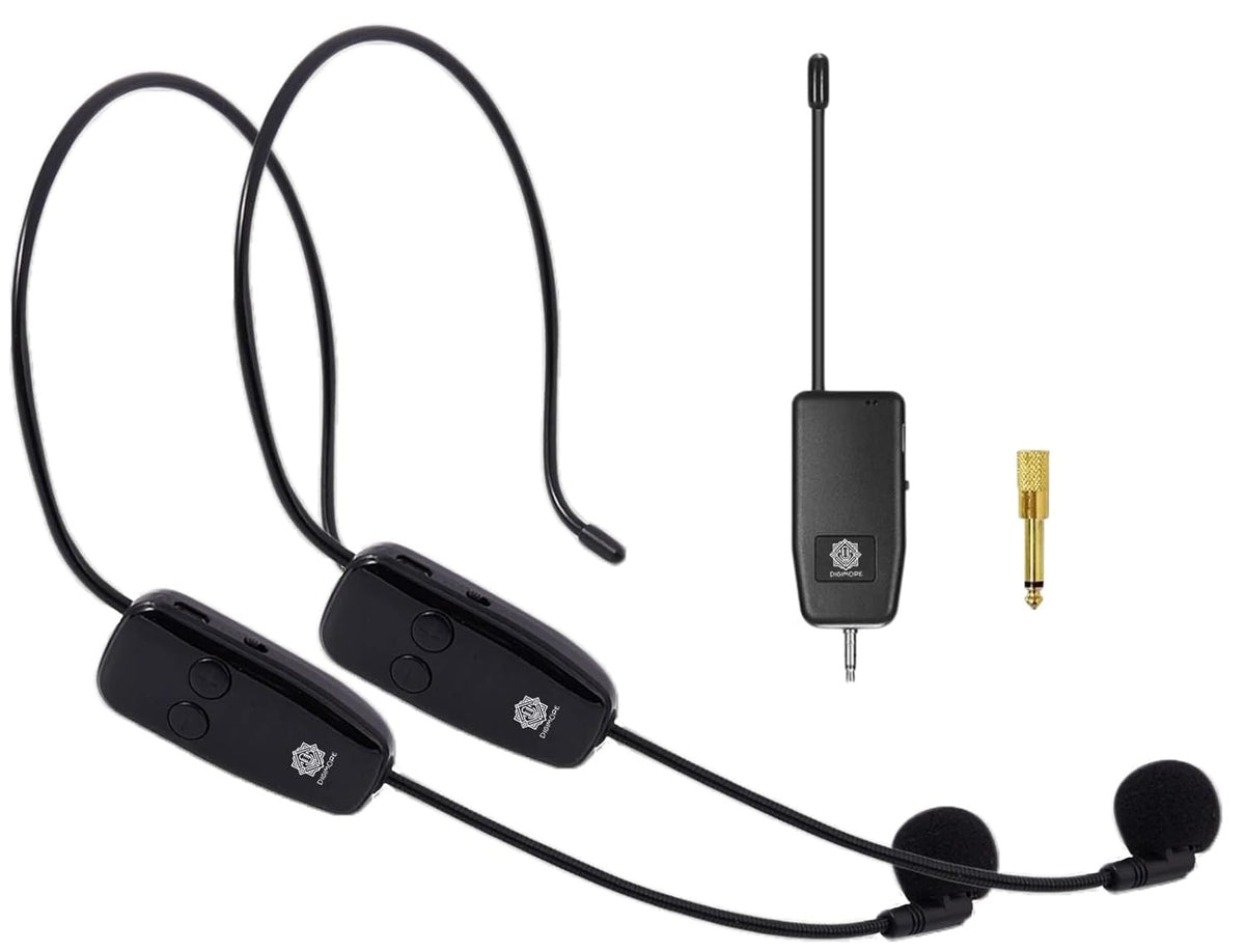 Digimore D-352 , 2.4G Dual Wireless Mic System for 2 People Headsets for Speakers, Teachers, Guides & More