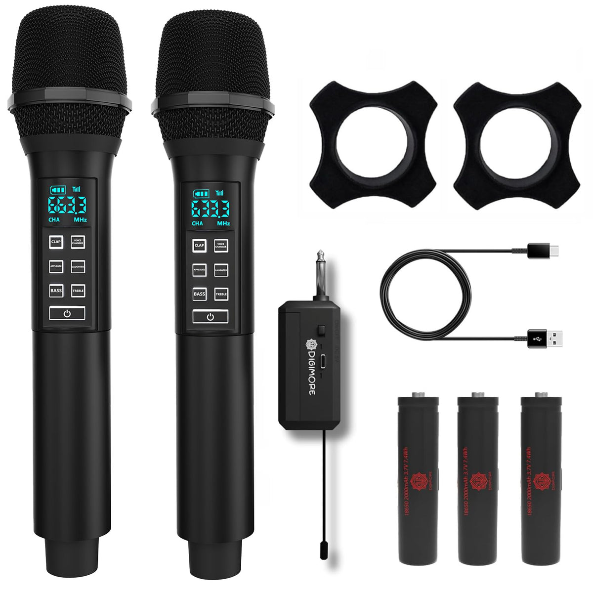 DIGIMORE D-356 UHF Dual Wireless Microphone System with in-Built Sound Card