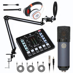 Digimore D-440 Condenser Mic Kit with Headphones, Sound Card & Boom Arm for Streaming & Podcast