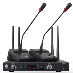 Digimore D-610 UHF Dual Wireless Gooseneck Mic , 18" Podium Mic for Meetings & Conferences