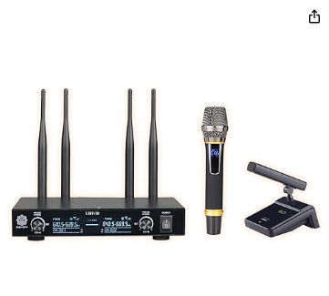 Digimore D-630 UHF Wireless Conference Mic, Desktop & Handheld, 300ft Range, 60 Channels