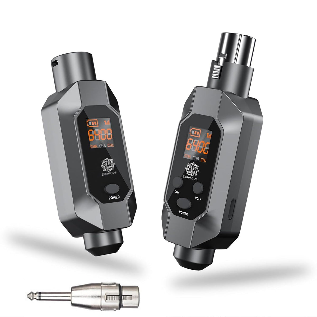 Digimore D-730 Wireless XLR Mic Transmitter/Receiver, 150ft Range, 30 Channels, 48V Phantom Power