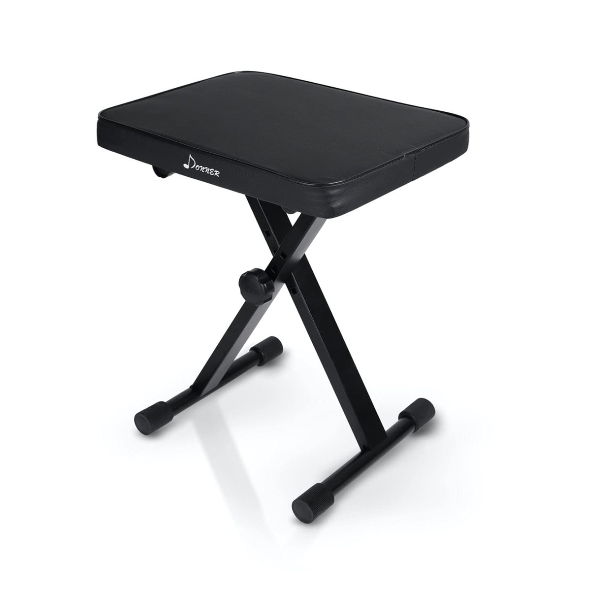 Donner Adjustable X-Style Piano Bench with High-Density Padding - Black