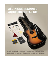 Donner D1 Full Size 41 Inch Dreadnought Cutaway Acoustic Guitar