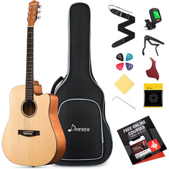 Donner DAD-140C 41-Inch Acoustic Guitar Bundle with Bag, Tuner, Capo, and More
